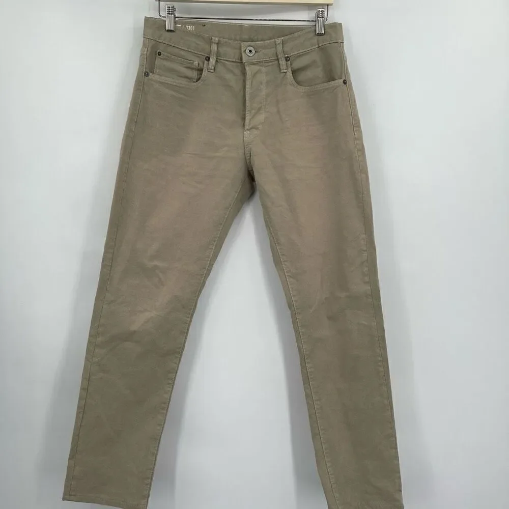 G-Raw Star Khaki Straight Leg Slim Fit Chino Denim Pants Size 29/30